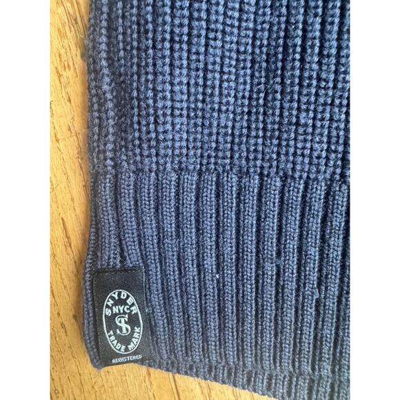 Todd Snyder 100% wool zipped front navy sweater size large (sw300 - Picture 5 of 6